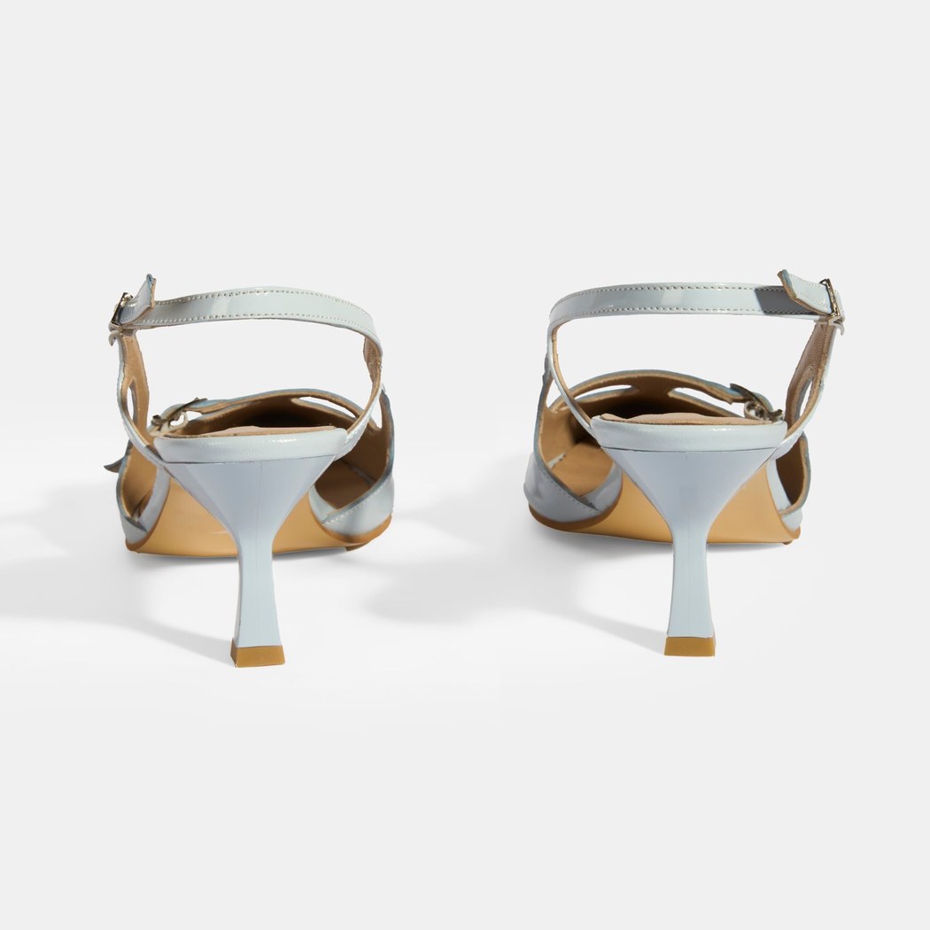 Limited Edition Mavi Kadın Rugan Topuklu Ayakkabı