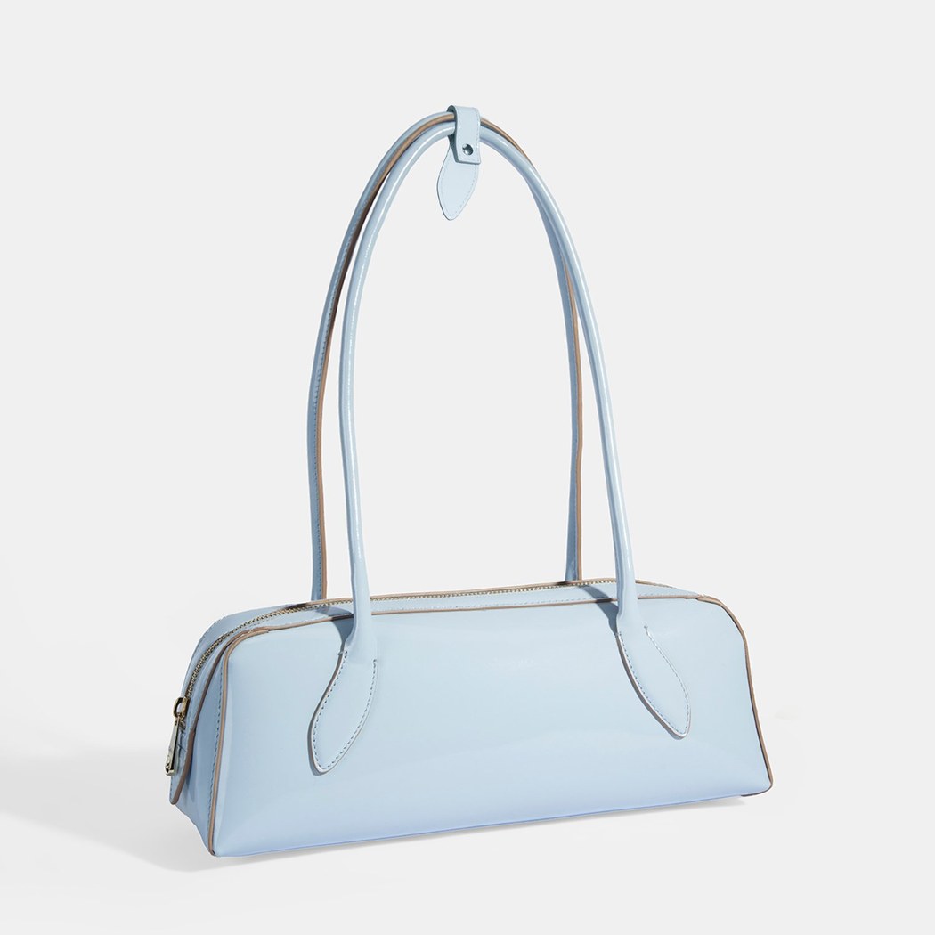 Limited Edition Mavi Kadın Yaprak Detaylı Deri Omuz Çantası