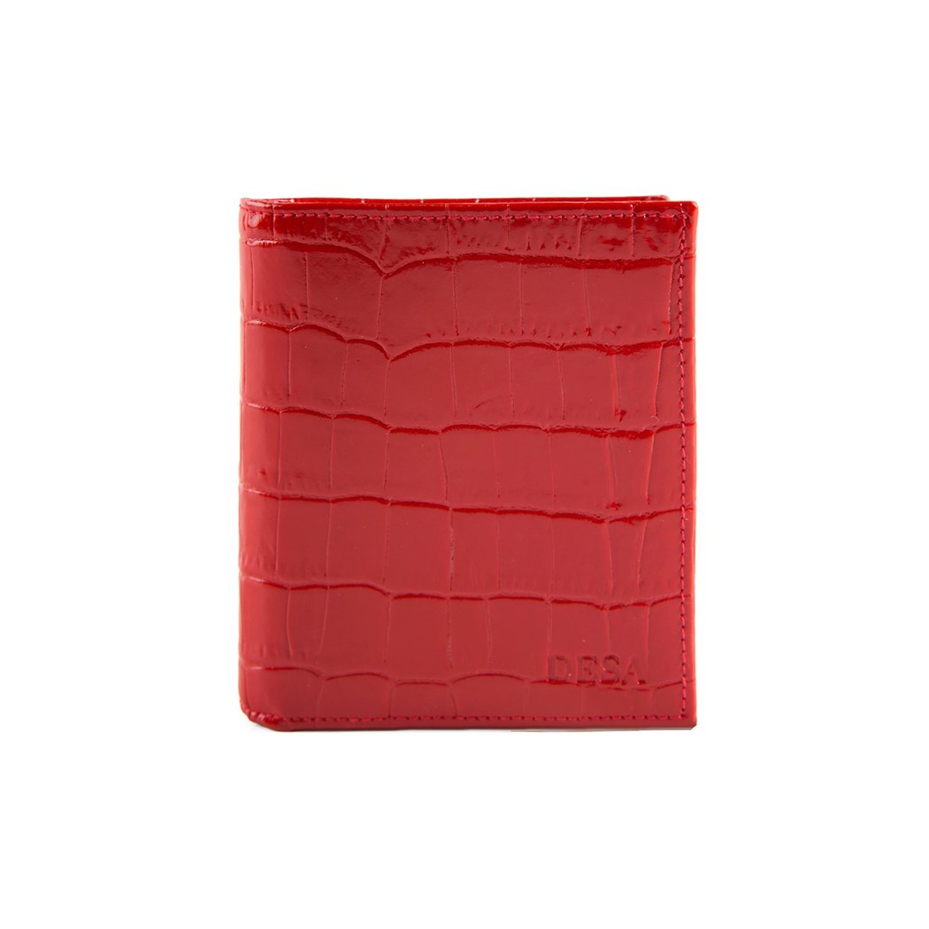Linoa Kırmızı Kadın Kroko Baskılı Deri Cüzdan