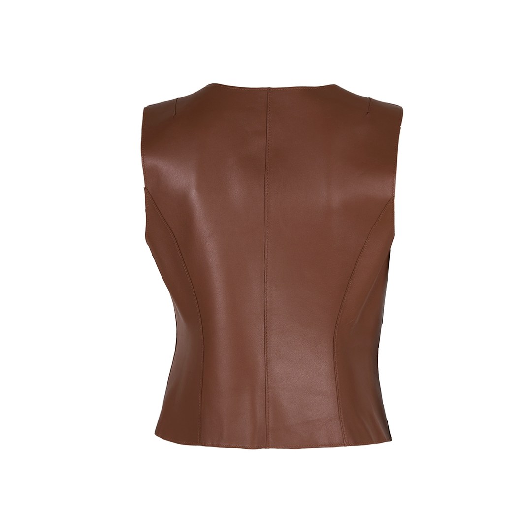 Liona Leopar Baskılı Kadın Çift Taraflı Yelek