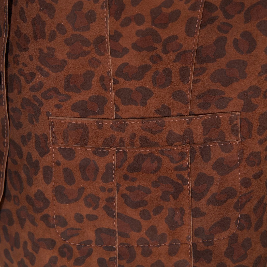 Liona Leopar Baskılı Kadın Çift Taraflı Yelek