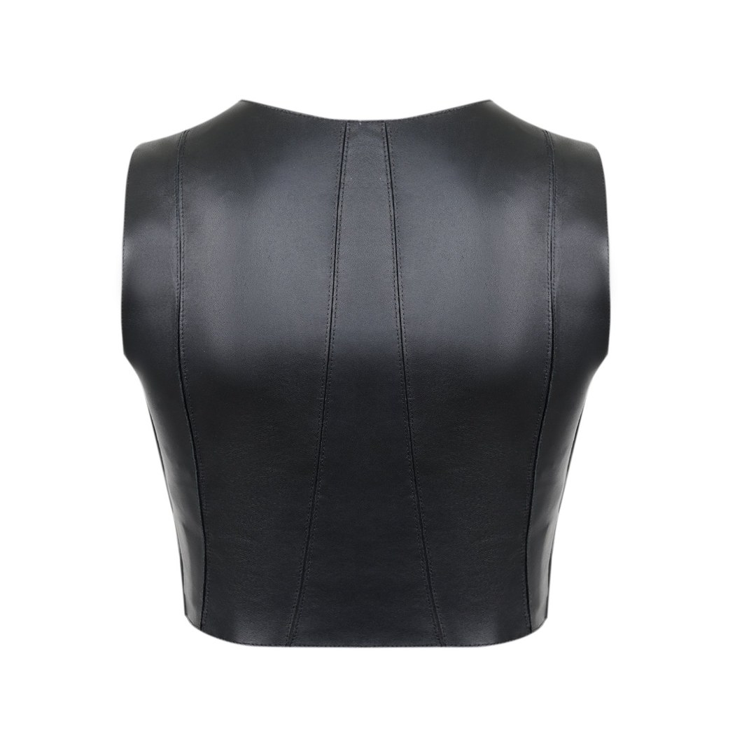 Lissandra Siyah Kadın Deri Büstiyer