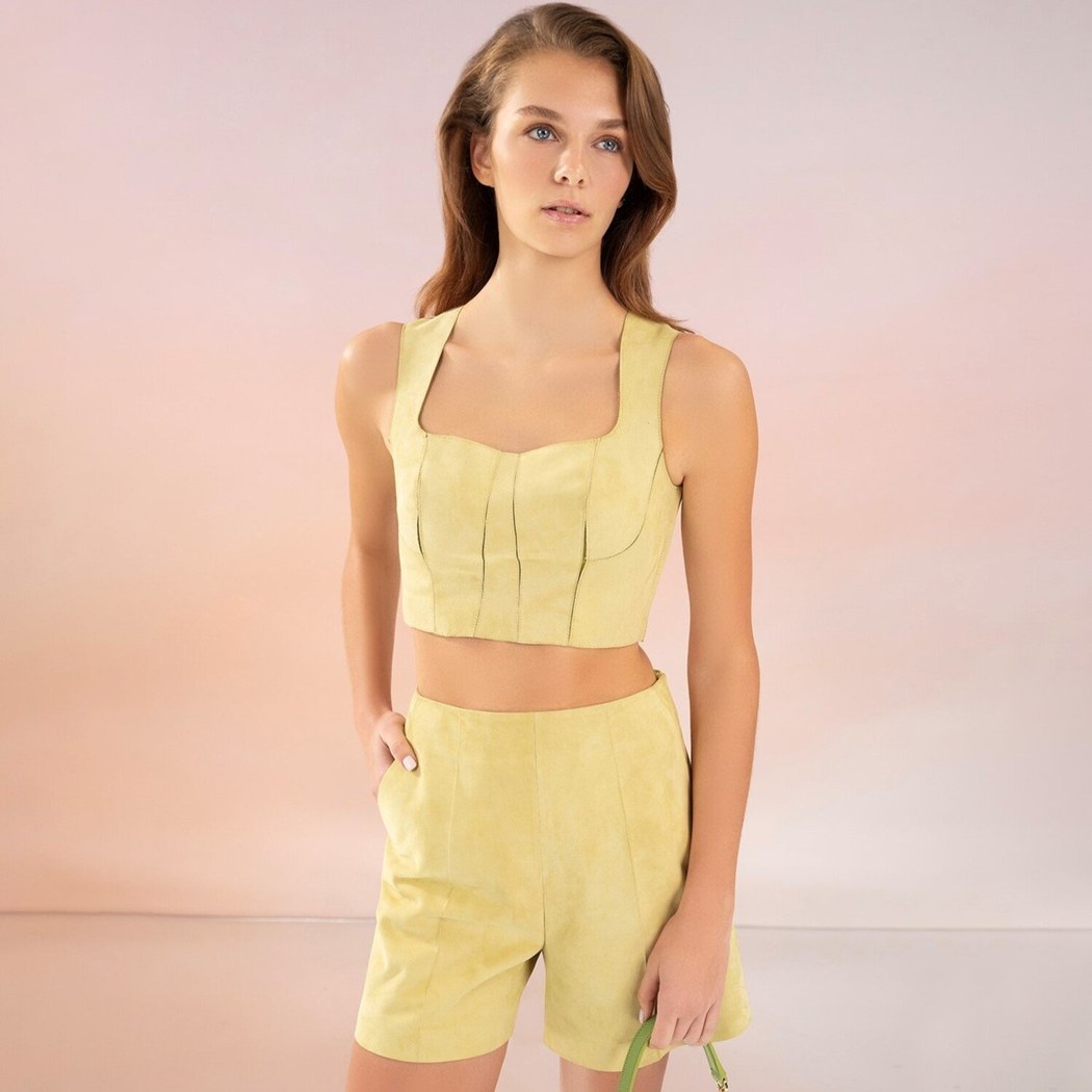 Lissandra Yeşil Kadın Deri Büstiyer