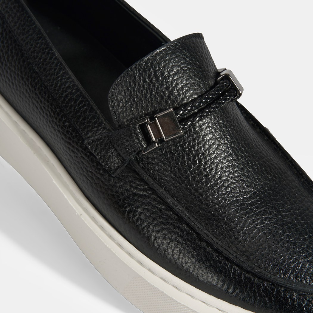 Liverty Siyah Erkek Deri Tokalı Loafer