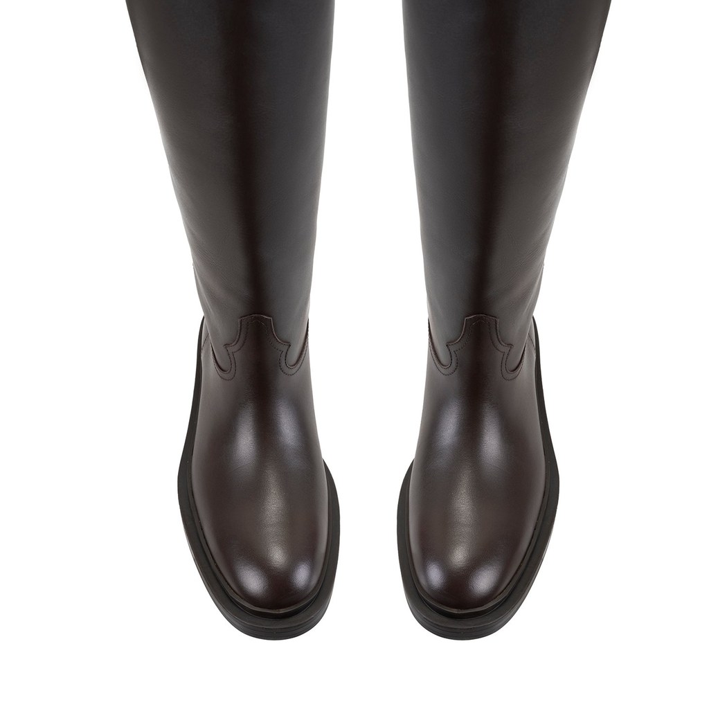 Loar Kahve Kadın Deri Çizme