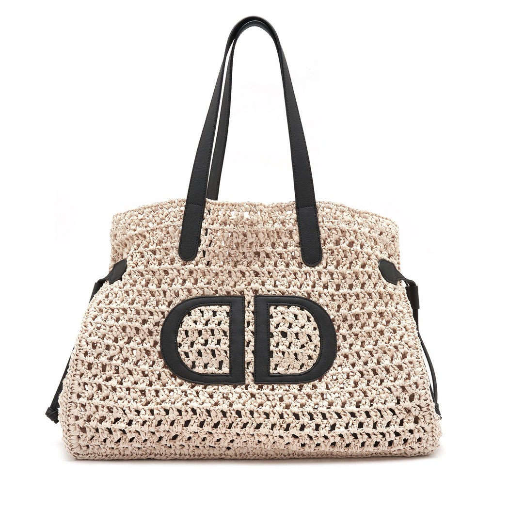 Lorah Bej Kadın Hasır Deri Omuz Çantası