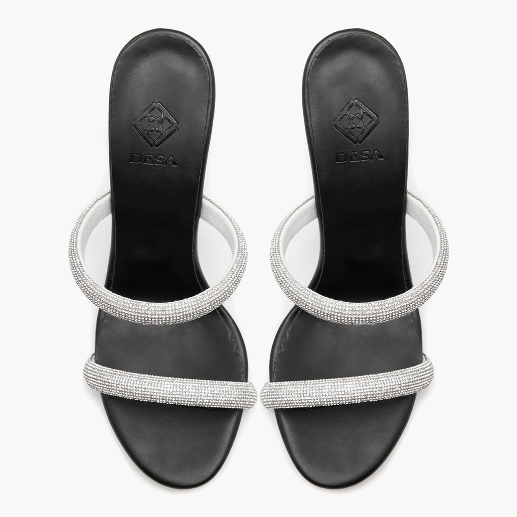 Loui Siyah Kadın Taşlı Abiye Terlik