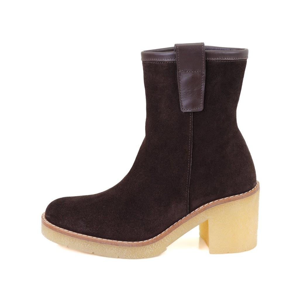 Loza Kahve Kadın Topuklu Süet Deri Bot