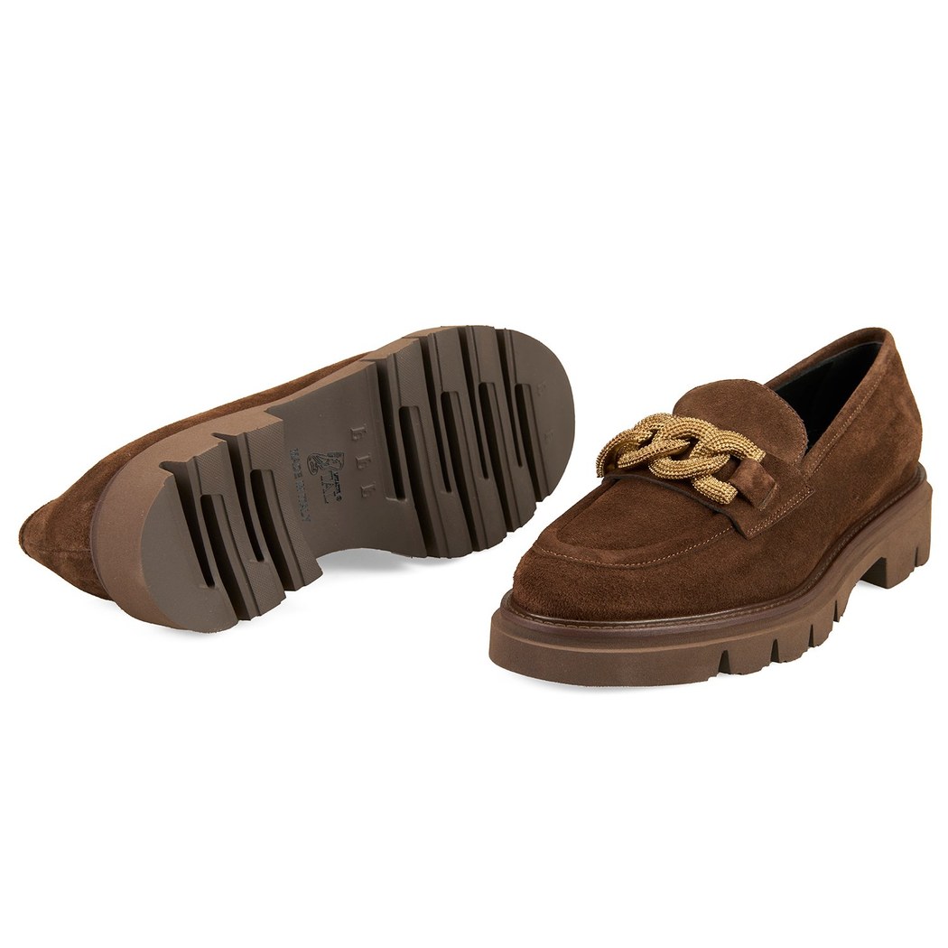 Luca Grossi Aurora Kahve Kadın Toka Detaylı Deri Loafer