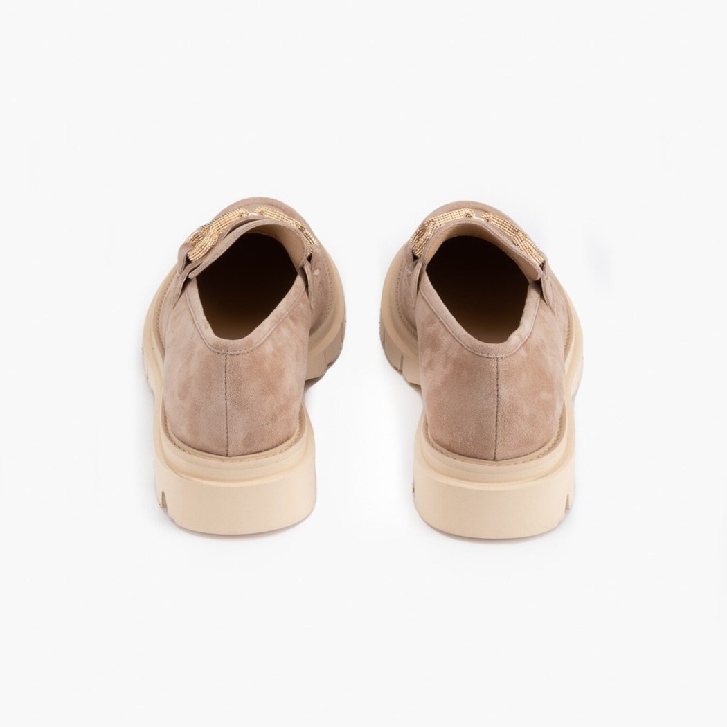 Luca Grossi Bej Kadın Toka Detaylı Loafer