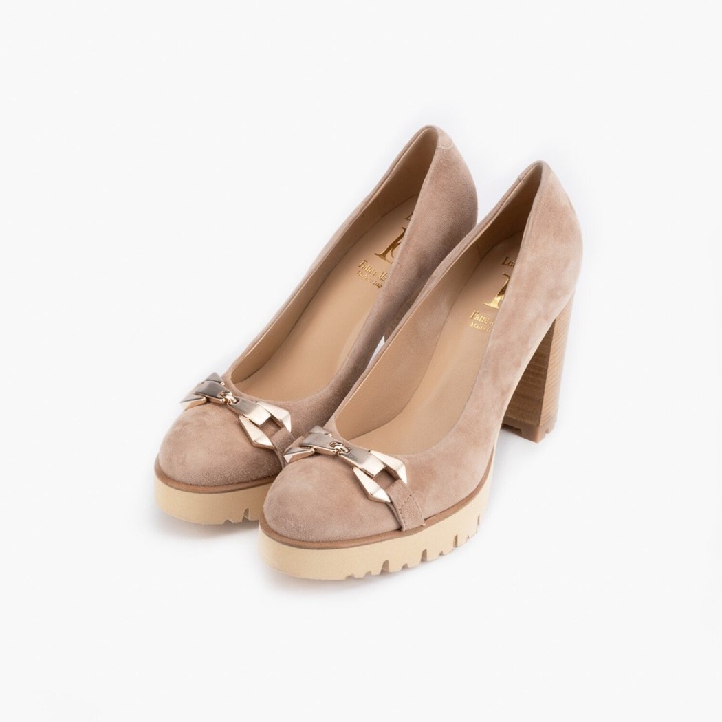 Luca Grossi Bej Kadın Topuklu Loafer