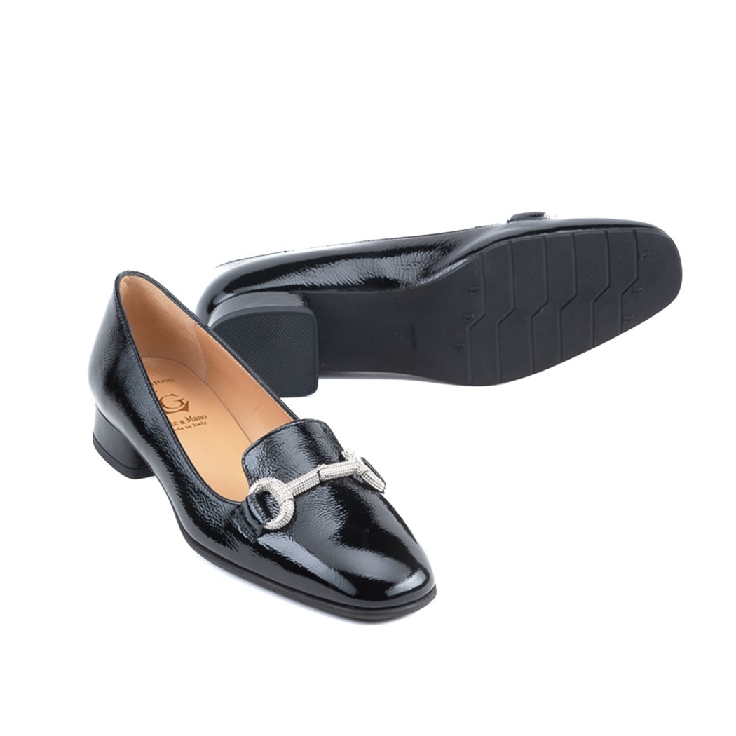 Luca Grossi Dafne Siyah Kadın Toka Aksesuarlı Topuklu Loafer