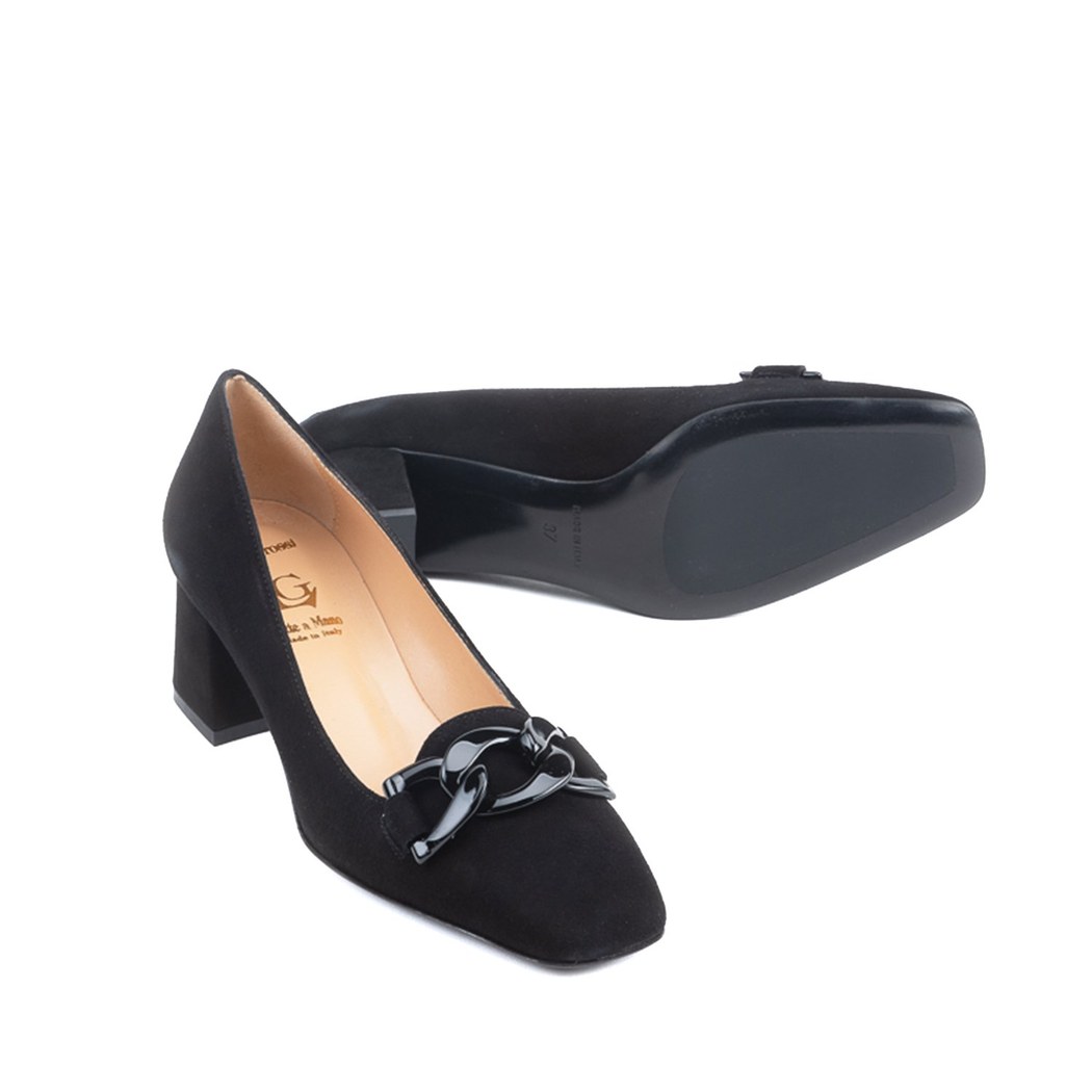 Luca Grossi Diana Siyah Kadın Toka Aksesuarlı Topuklu Ayakkabı