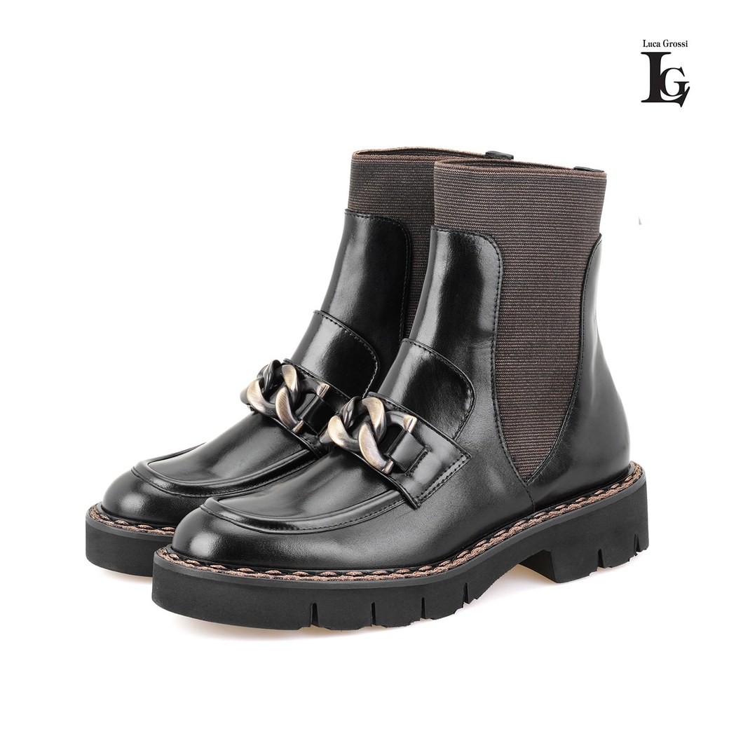 Luca Grossi Fulvia Siyah Kadın Toka Detaylı Lastikli Chelsea Bot