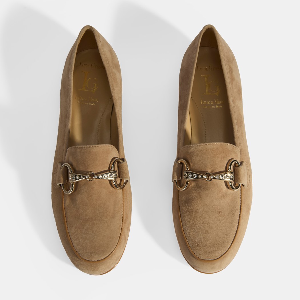Luca Grossi Kadın Bej Toka Aksesuarlı Süet Loafer