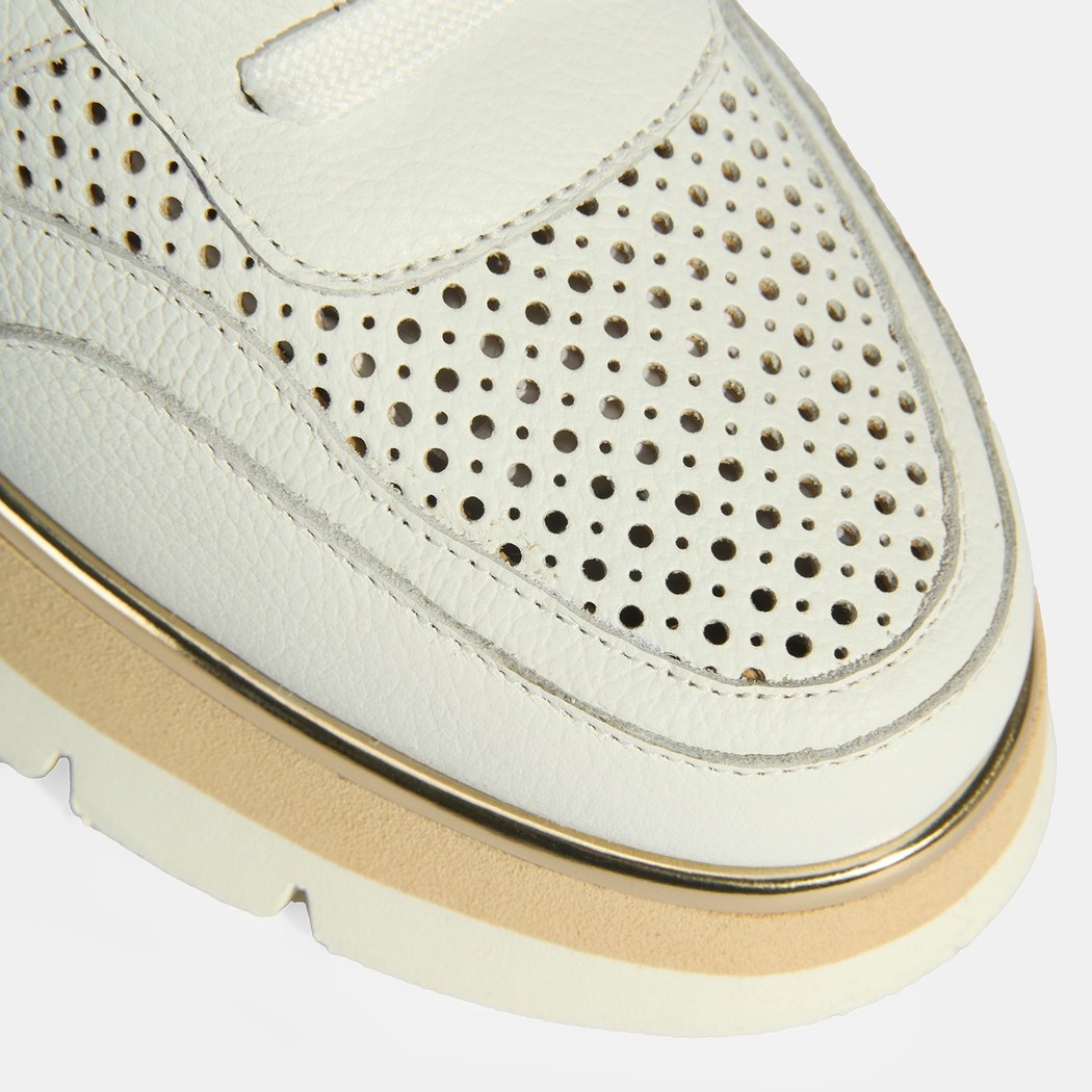 Luca Grossi Kadın Beyaz Bağcıklı Deri Spor Ayakkabı