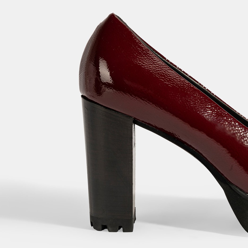 Luca Grossi Kadın Bordo Platform Topuklu Rugan Ayakkabı