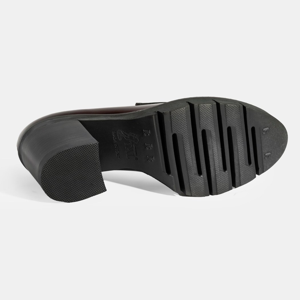 Luca Grossi Kadın Bordo Toka Detaylı Topuklu Rugan Loafer