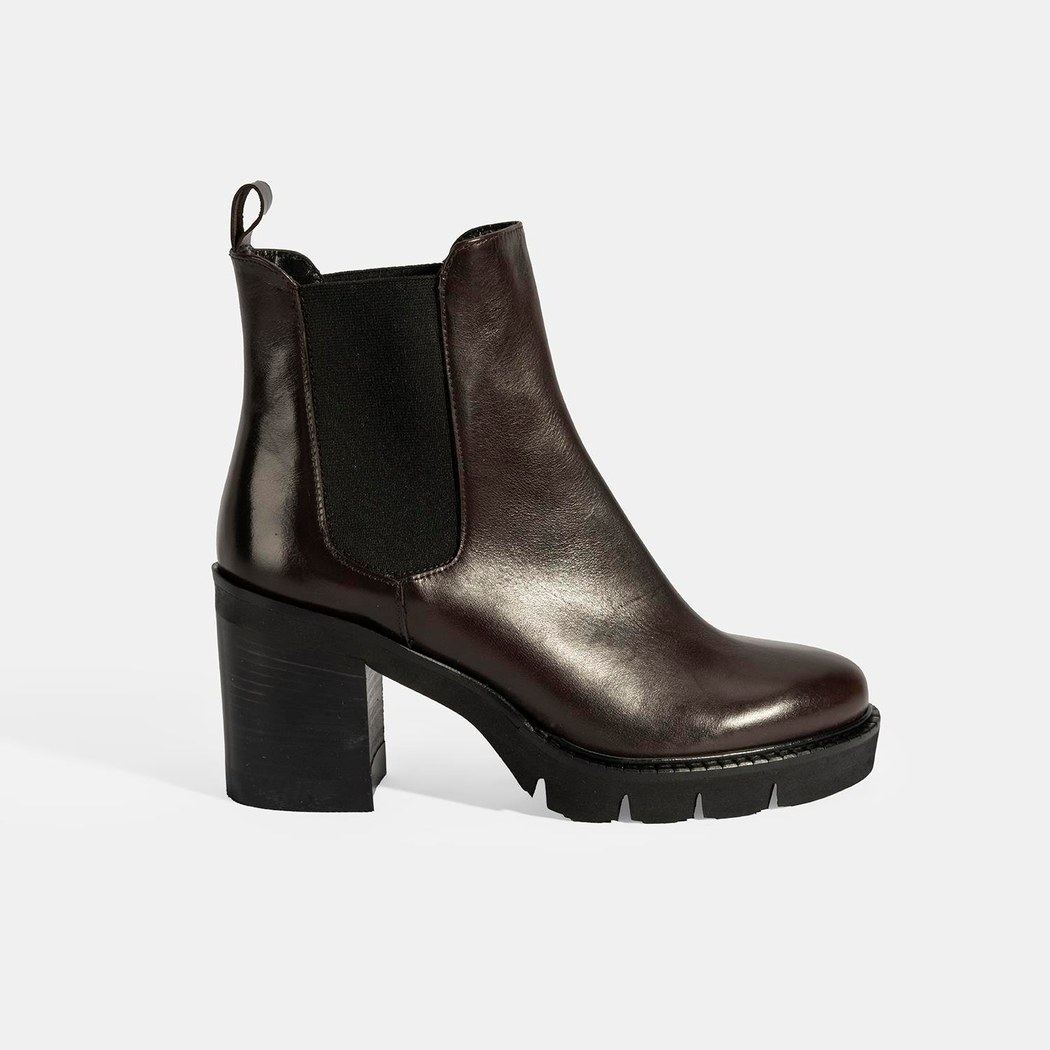 Luca Grossi Kadın Kahve Kalın Topuklu Deri Chelsea Bot