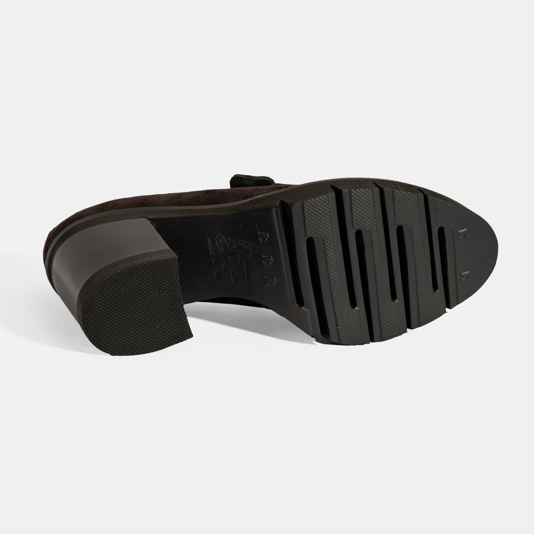 Luca Grossi Kadın Kahve Toka Aksesuarlı Topuklu Süet Loafer