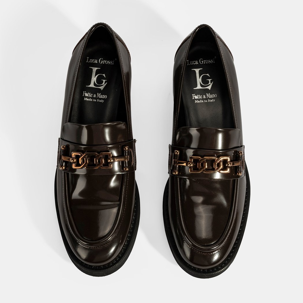 Luca Grossi Kadın Kahve Toka Detaylı Deri Loafer