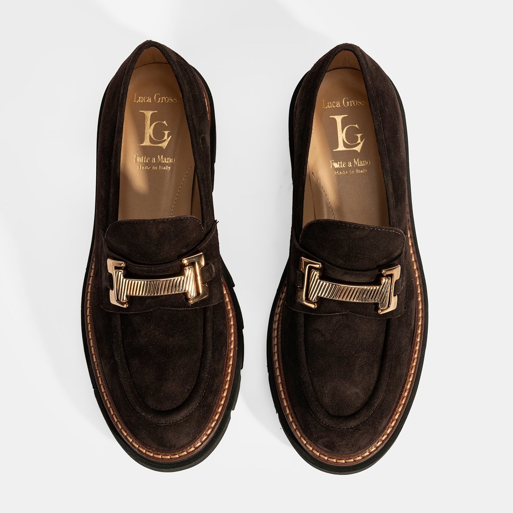 Luca Grossi Kadın Kahve Toka Detaylı Süet Loafer