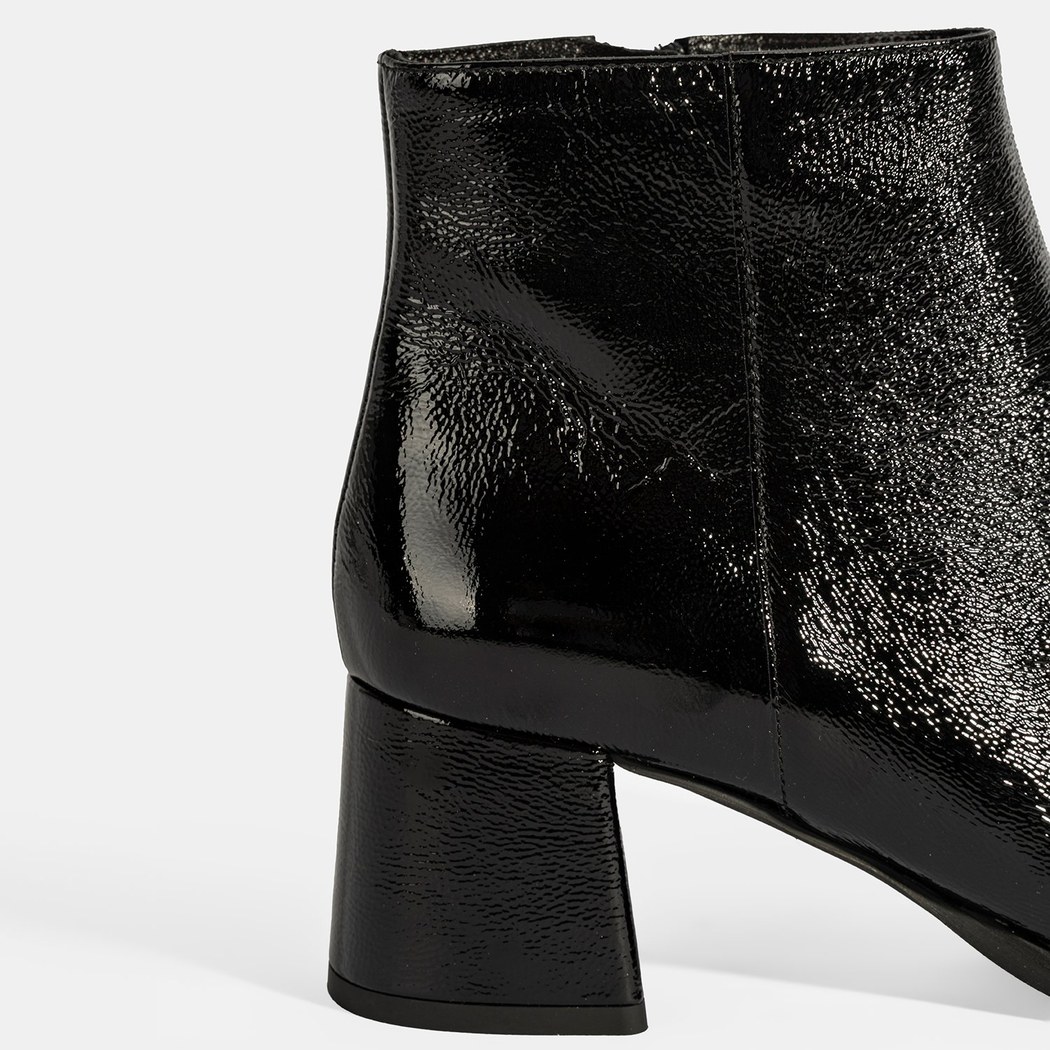 Luca Grossi Kadın Siyah Fermuarlı Topuklu Rugan Bot