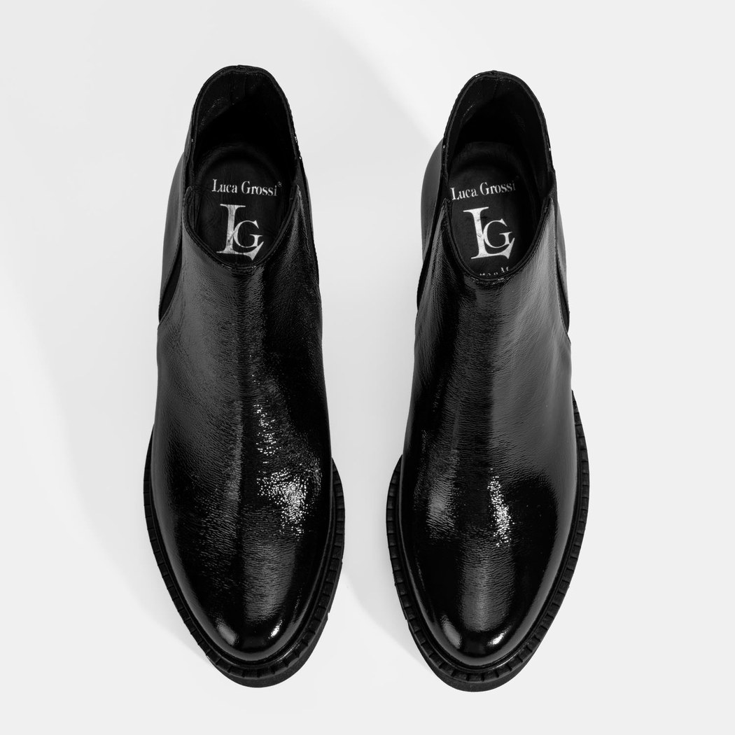 Luca Grossi Kadın Siyah Platform Topuklu Rugan Bot