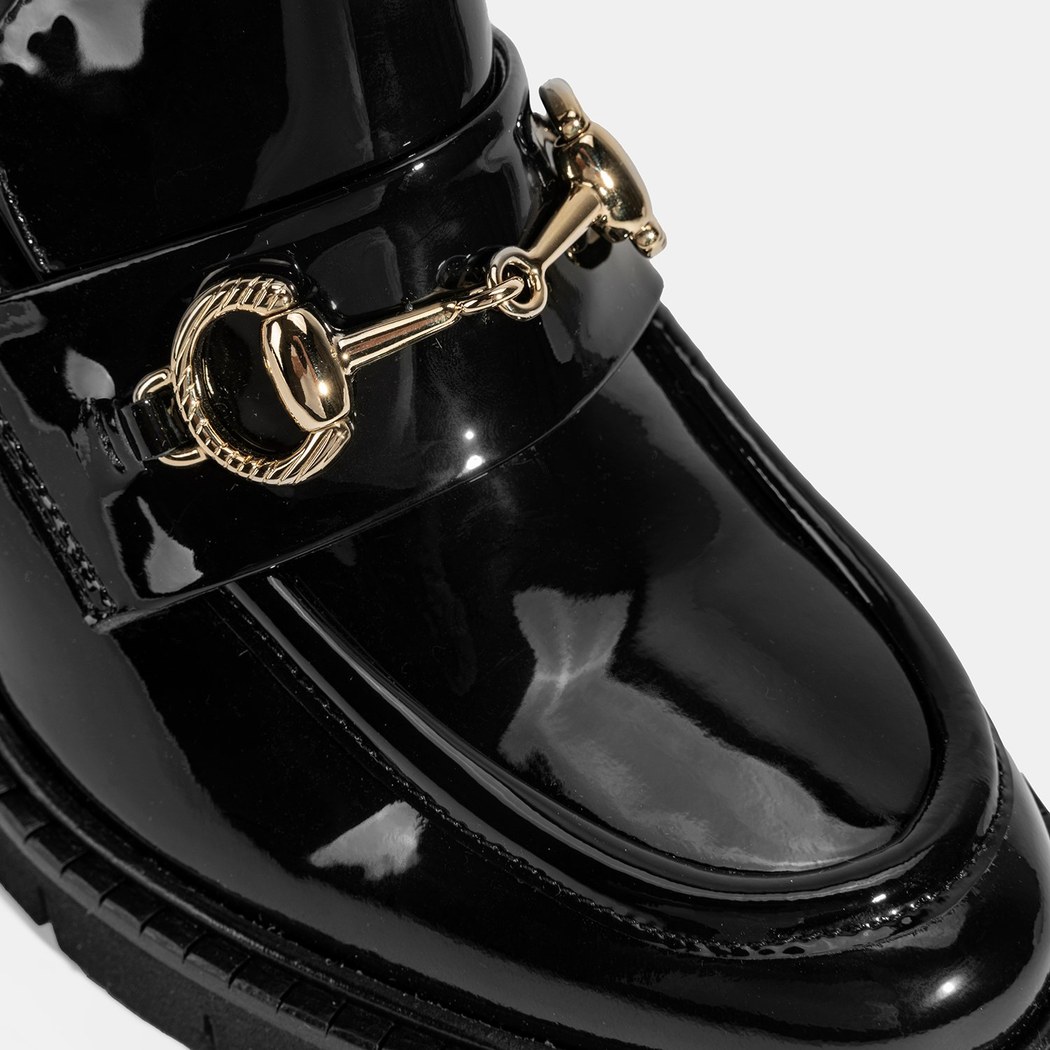 Luca Grossi Kadın Siyah Toka Detaylı Topuklu Rugan Loafer