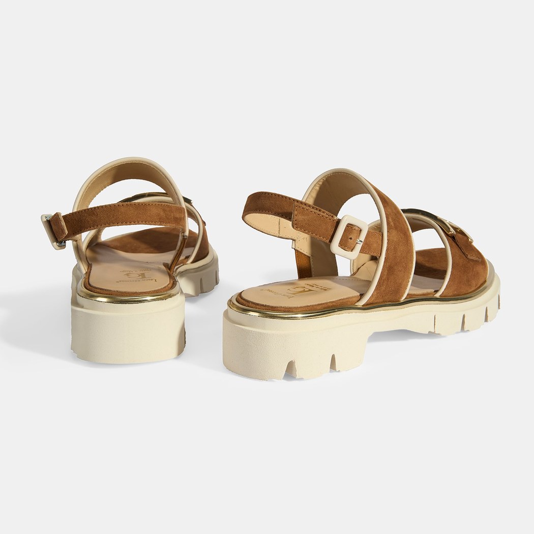 Luca Grossi Kadın Taba Ayarlanabilir Toka Aksesuarlı Süet Sandalet