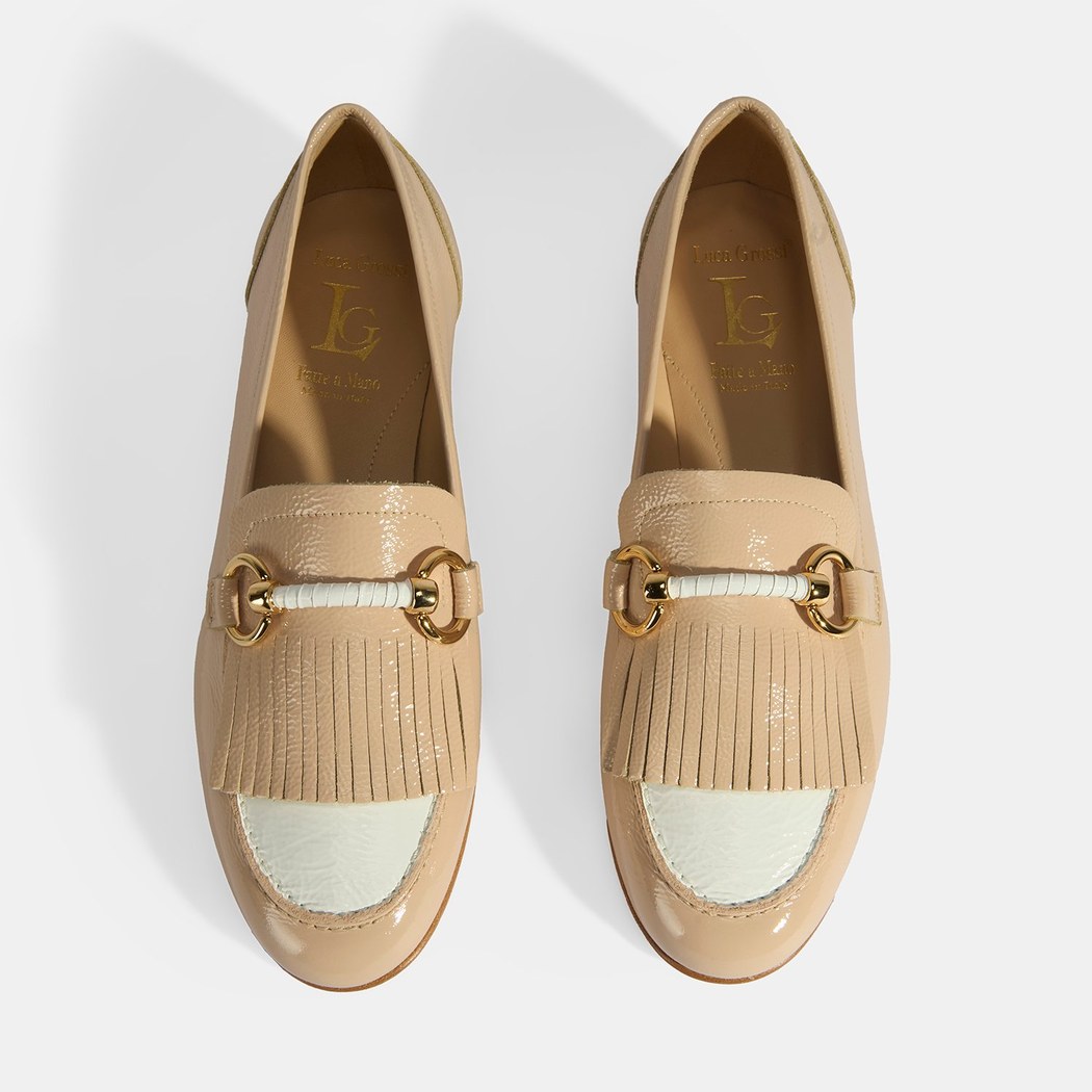 Luca Grossi Kadın Ten Toka Aksesuarlı Püsküllü Rugan Loafer