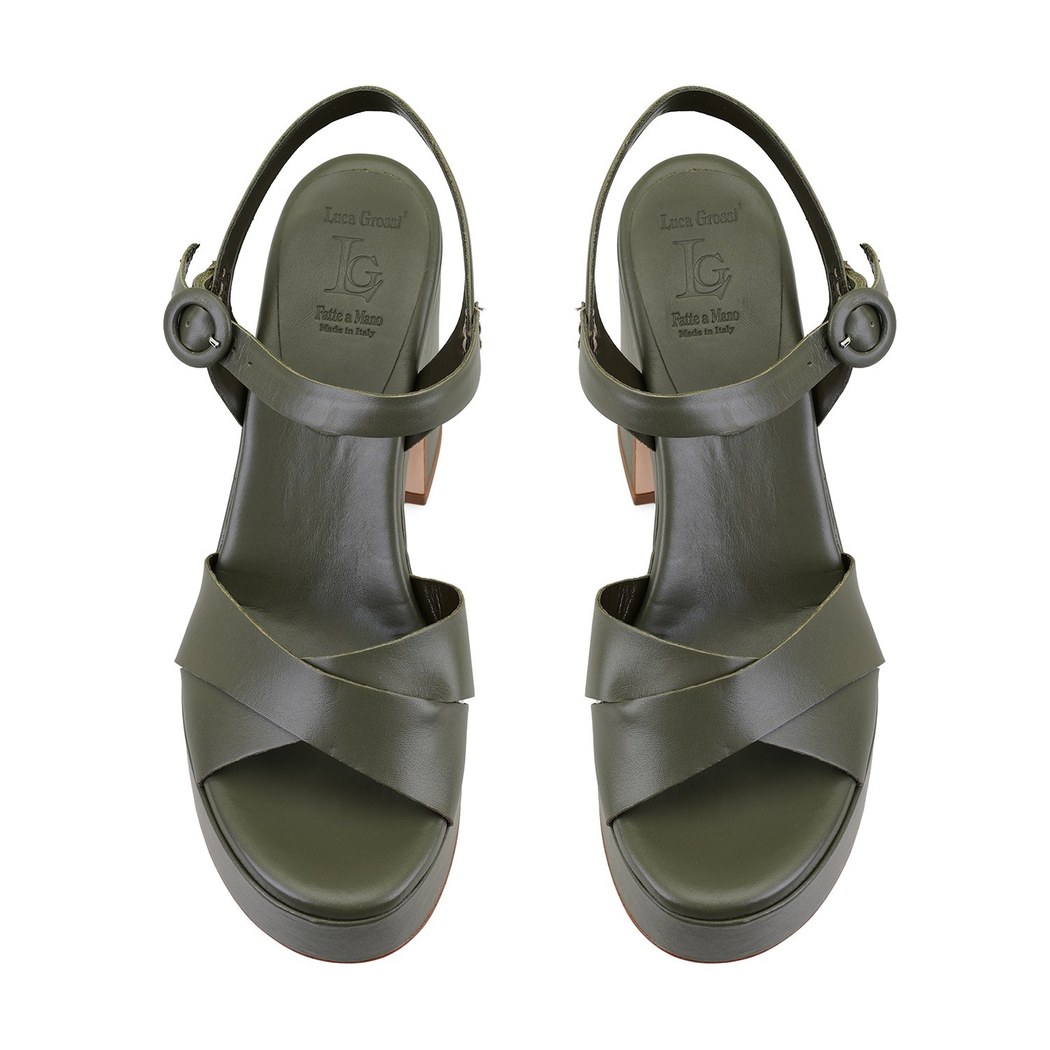 Luca Grossi Kadın Yeşil Platform Topuklu Sandalet
