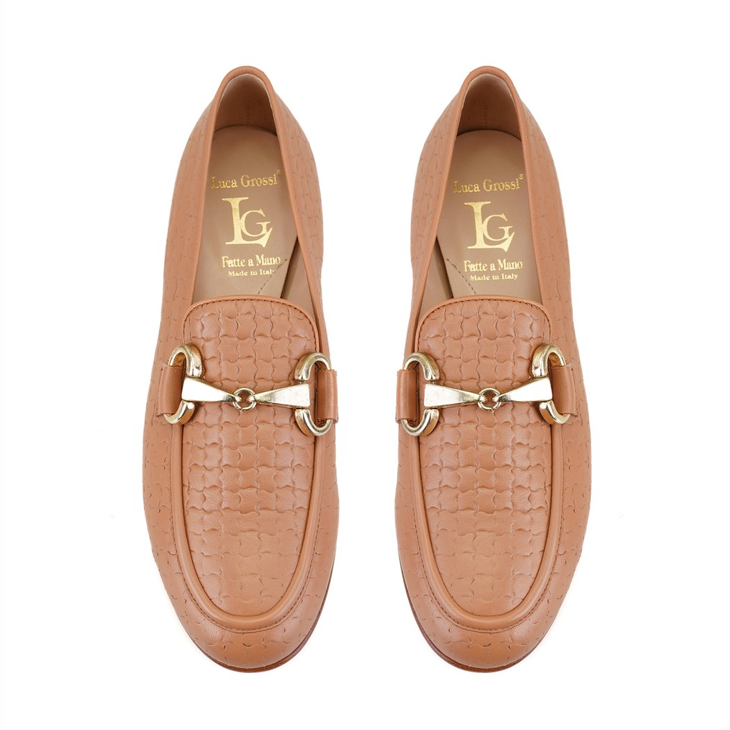 Luca Grossi Kahve Kadın Toka Aksesuarlı Deri Loafer