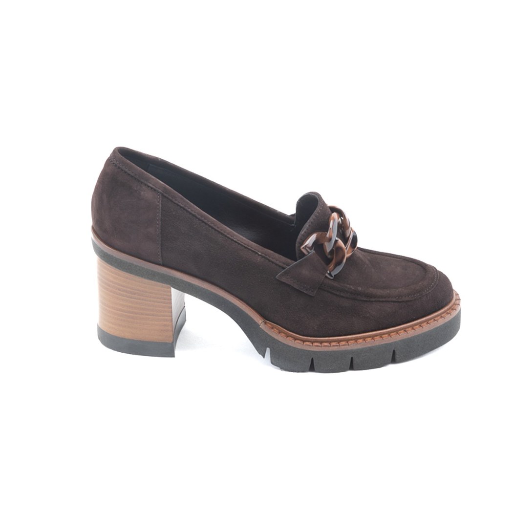 Luca Grossi Kahve Kadın Toka Detaylı Topuklu Loafer