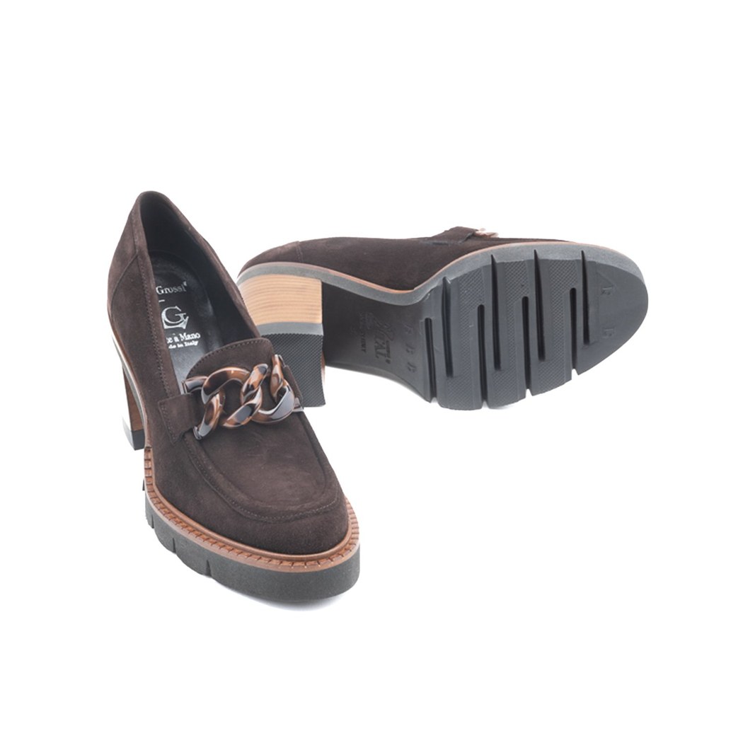 Luca Grossi Kahve Kadın Toka Detaylı Topuklu Loafer