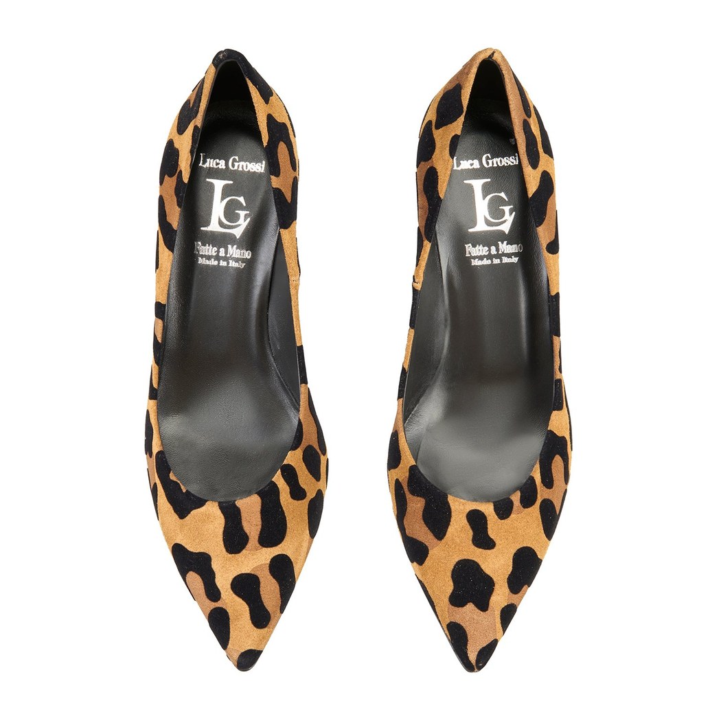 Luca Grossi Leopar Desenli Kadın Topuklu Klasik Ayakkabı