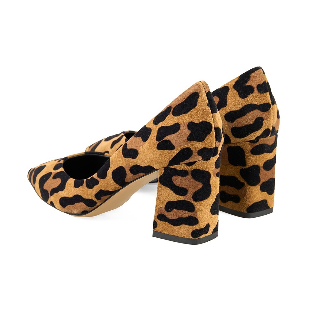 Luca Grossi Leopar Desenli Kadın Topuklu Klasik Ayakkabı