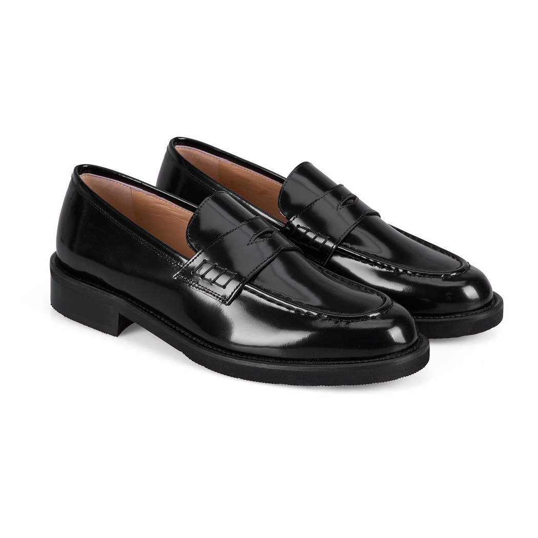 Luca Grossi Siyah Kadın Deri Loafer