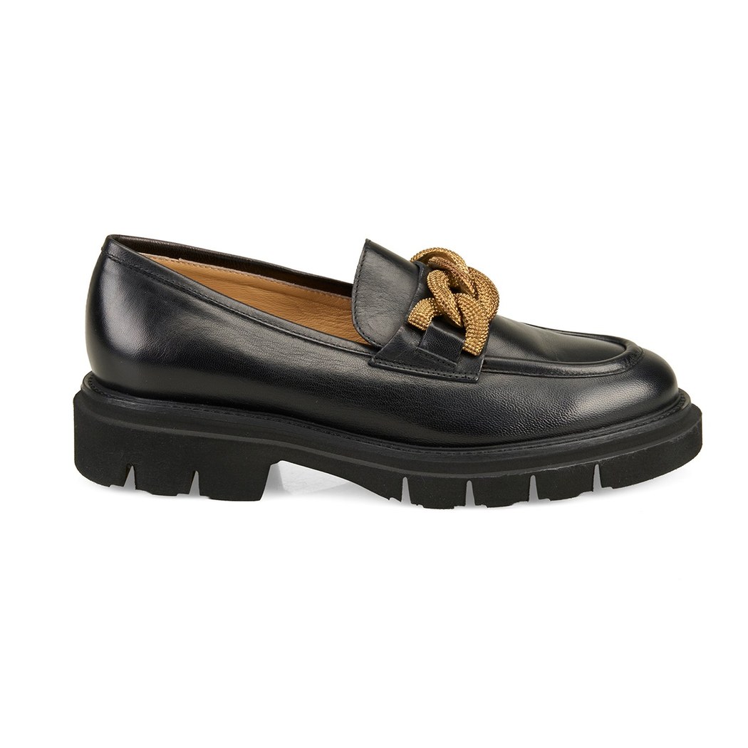 Luca Grossi Siyah Kadın Toka Detaylı Loafer