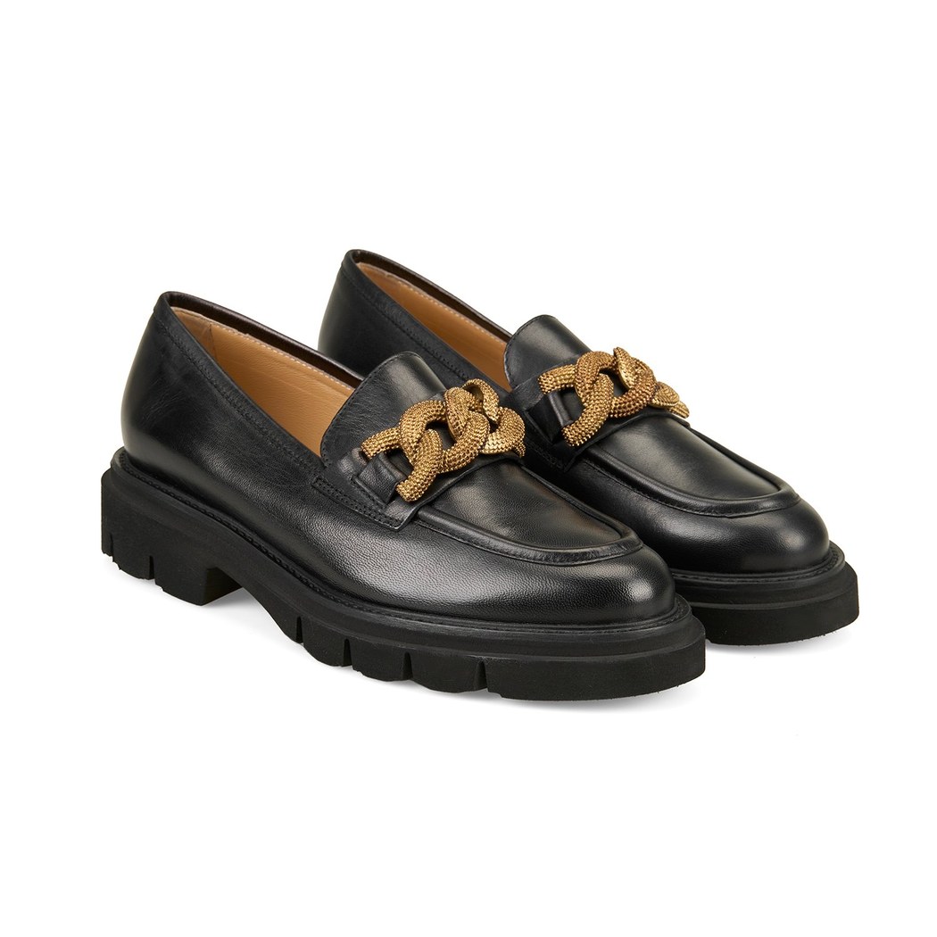 Luca Grossi Siyah Kadın Toka Detaylı Loafer