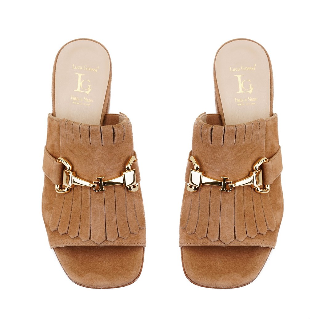 Luca Grossi Taba Toka Aksesuarlı Topuklu Terlik