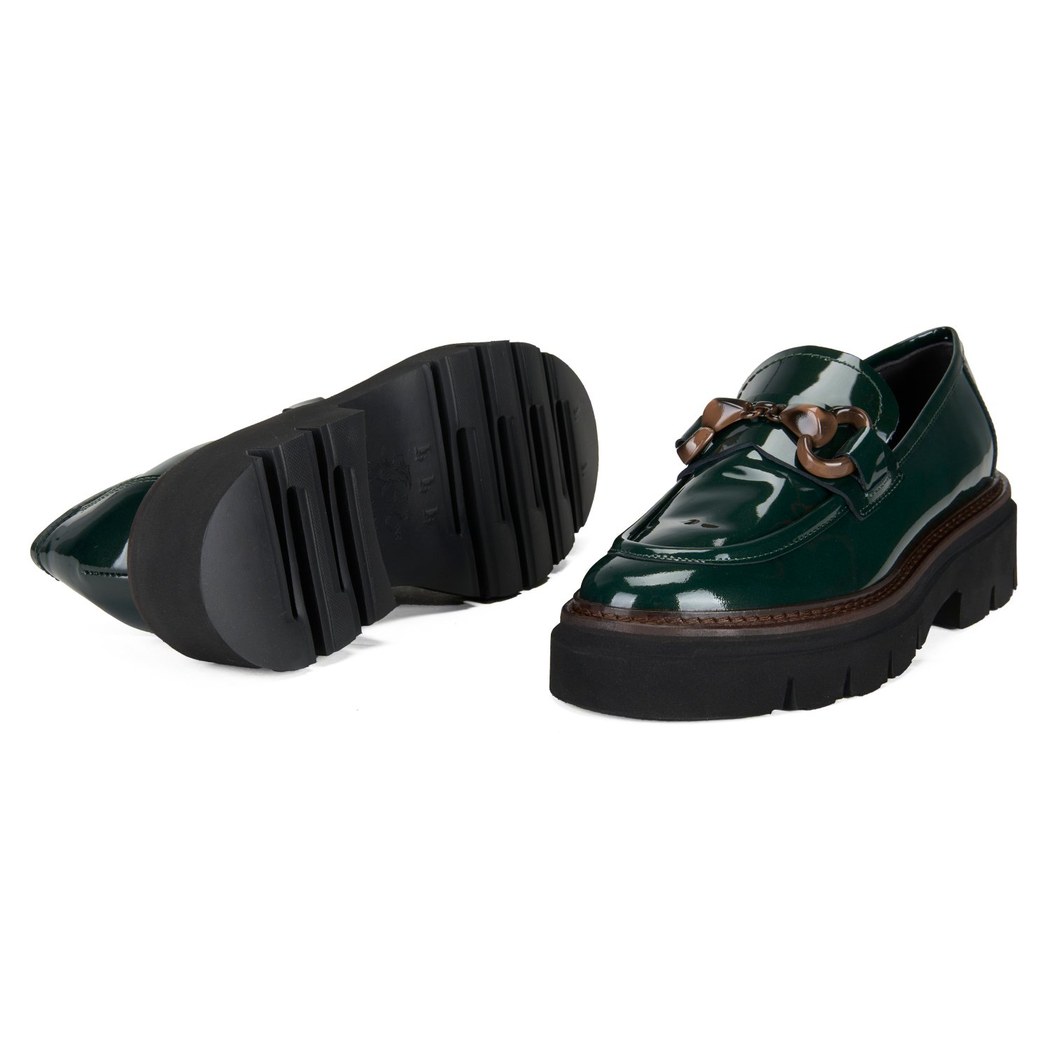 Luca Grossi Yeşil Kadın Deri Loafer Ayakkabı