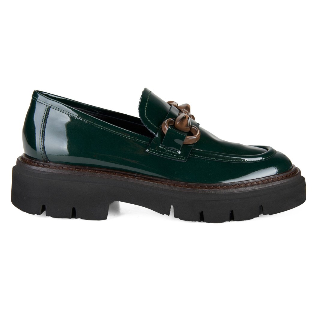 Luca Grossi Yeşil Kadın Deri Loafer Ayakkabı