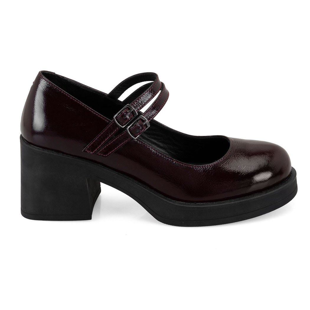 Luisa Bordo Kadın Topuklu Mary Jane Deri Klasik Ayakkabı