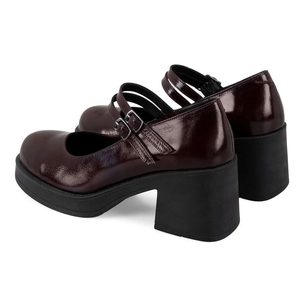 Luisa Bordo Kadın Topuklu Mary Jane Deri Klasik Ayakkabı