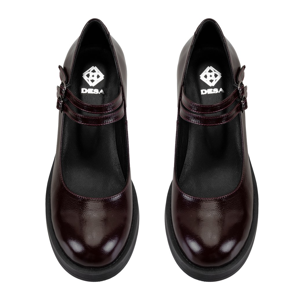 Luisa Bordo Kadın Topuklu Mary Jane Deri Klasik Ayakkabı