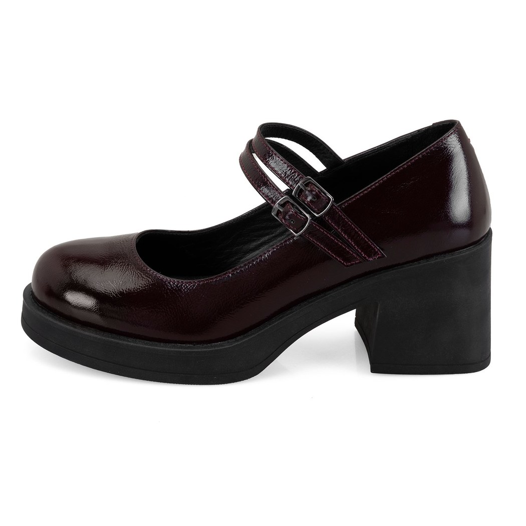Luisa Bordo Kadın Topuklu Mary Jane Deri Klasik Ayakkabı