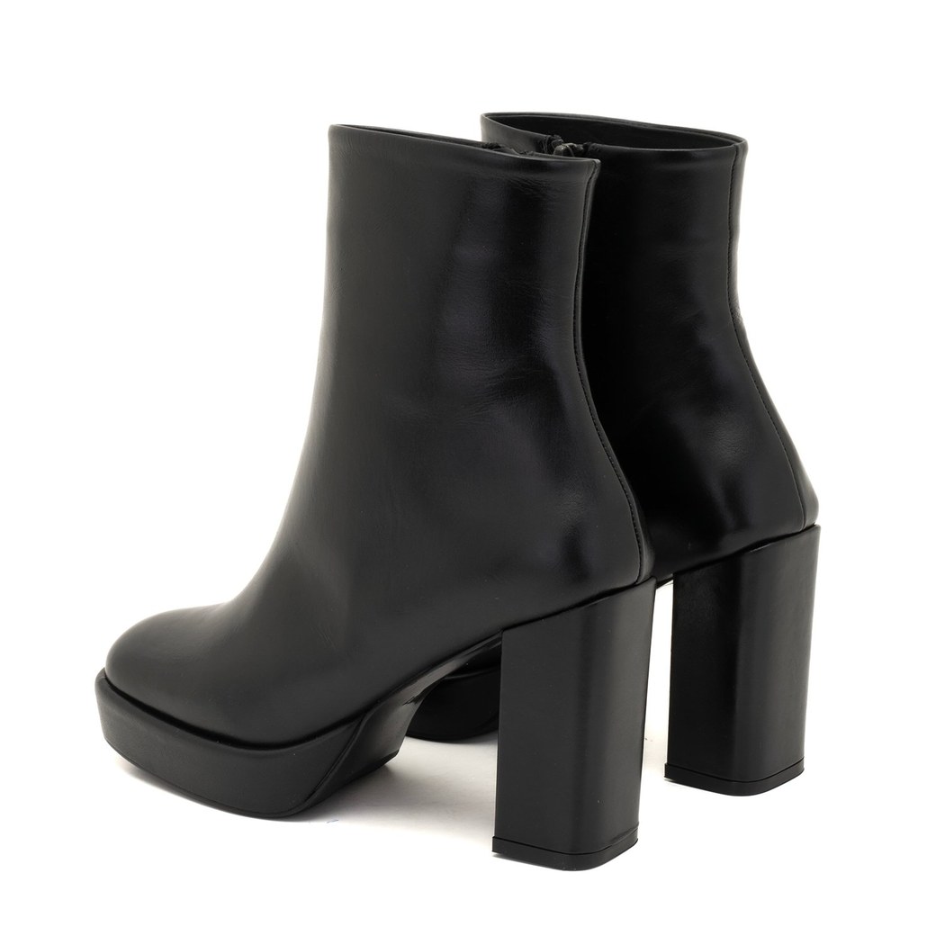 Luliye Siyah Kadın Deri Platform Topuklu Bot