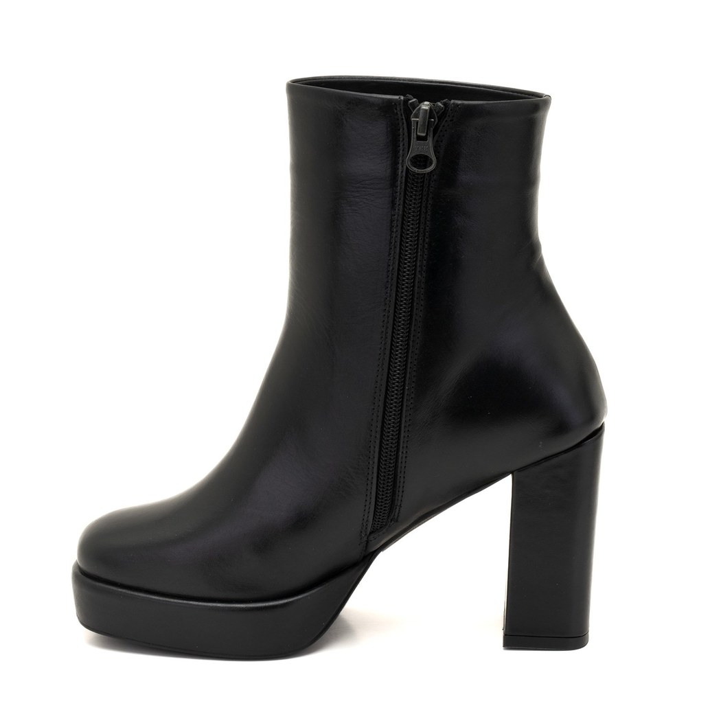 Luliye Siyah Kadın Deri Platform Topuklu Bot
