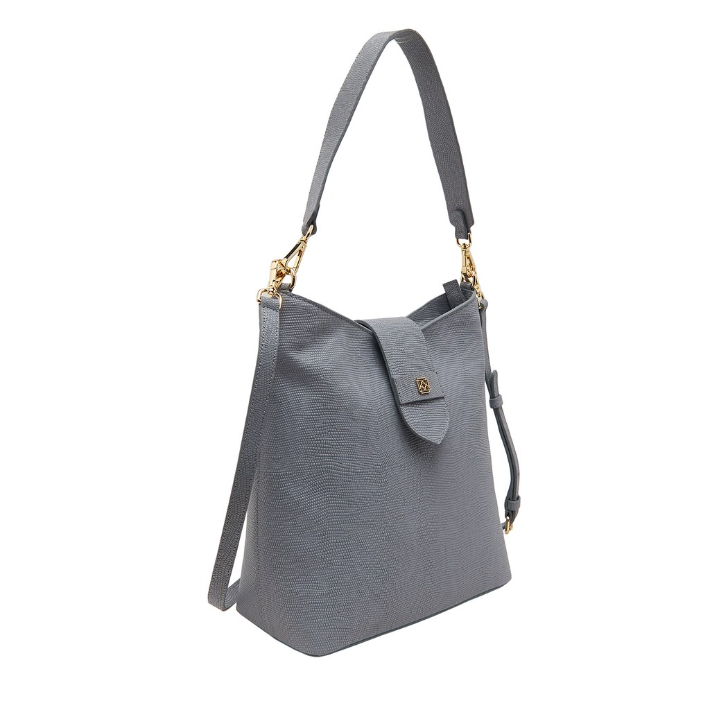 Luny Gri Kadın Deri Omuz Askılı Çanta